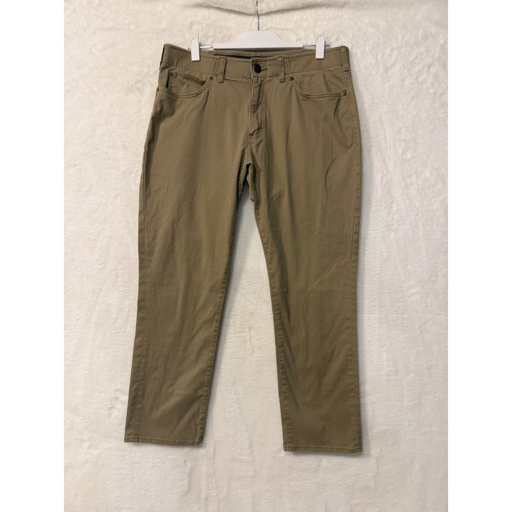 Lee Extreme Motion MVP Mens Khaki Pants Straight Tapered Leg 36x30 Tan Stretch